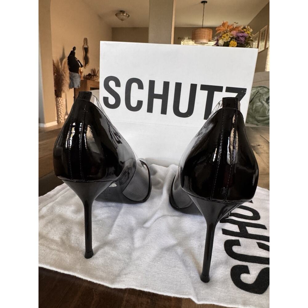 Schutz Andie Women's Size 8B Black Clear Vinyl Pointed Toe Stiletto Pumps New - Picture 7 of 11